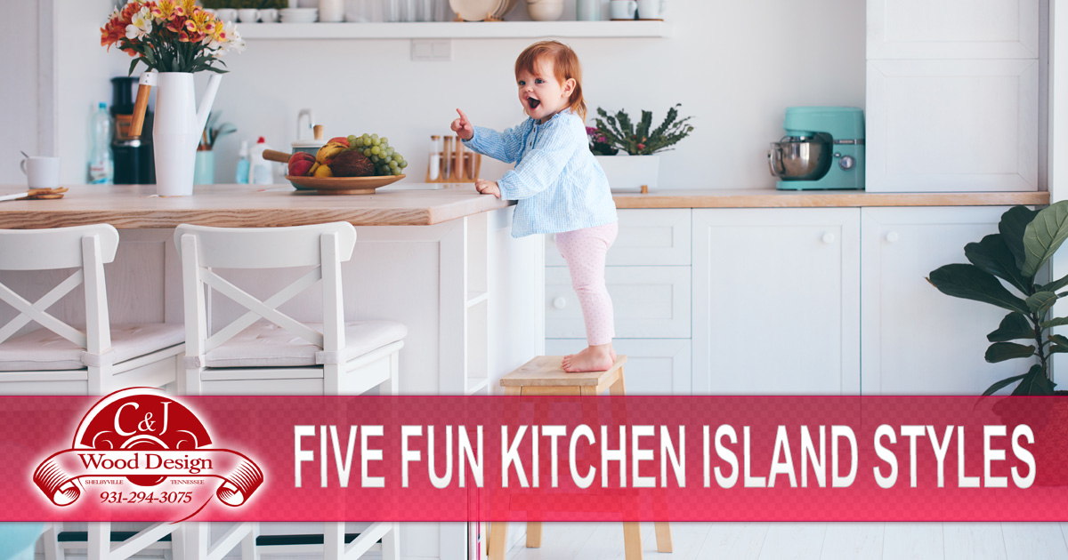 Custom kitchen design, remodeling - five fun kitchen island styles | C and J Wood Design